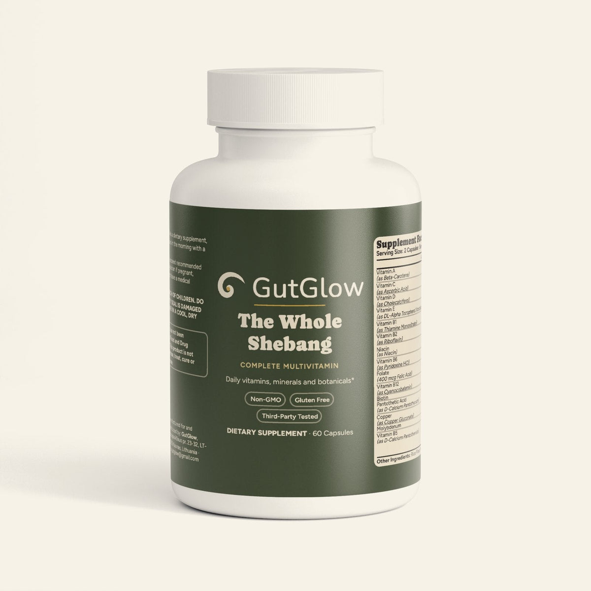 GutGlow Complete Multivitamin - front of bottle