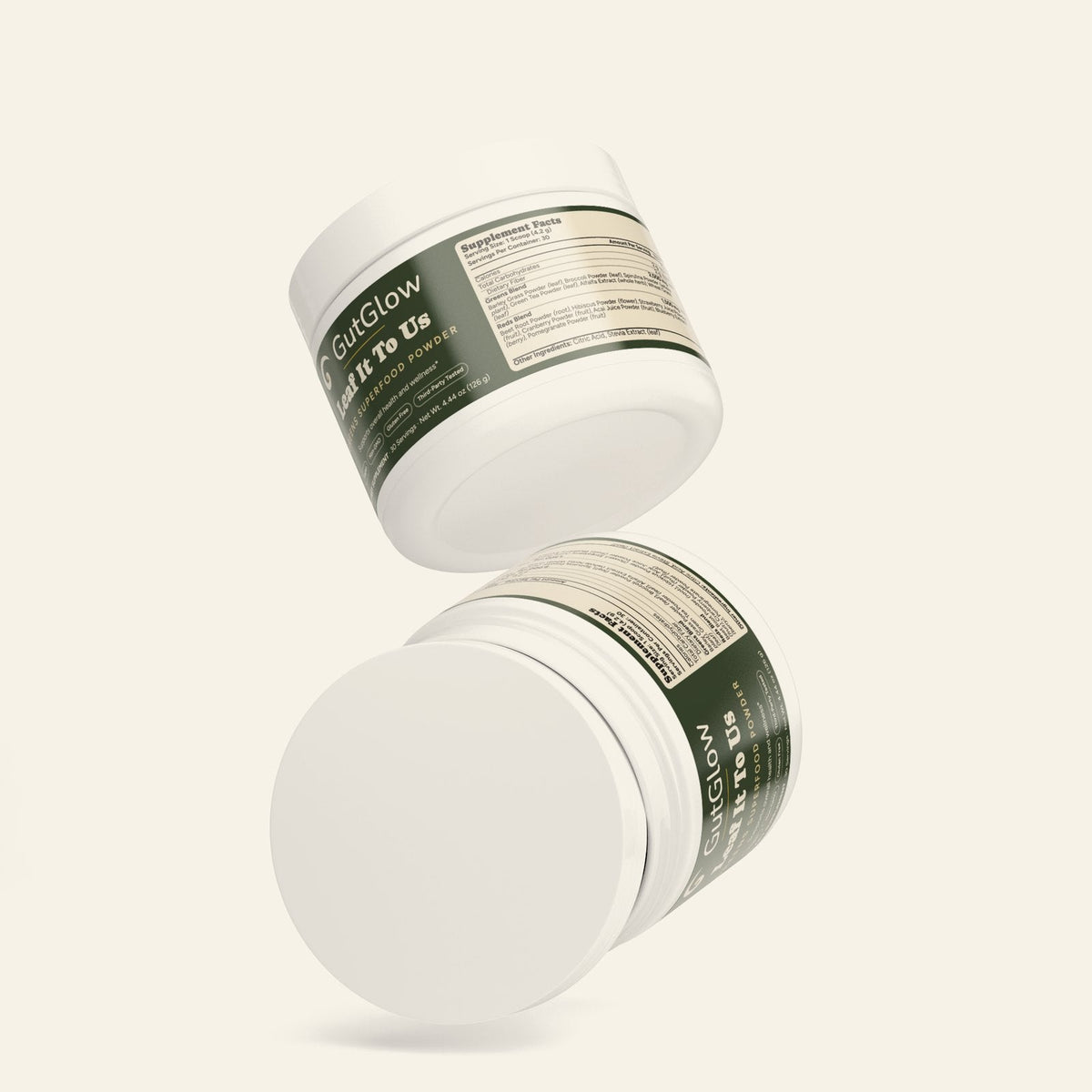 GutGlow Leaf It To Us Greens Superfood - tubs in motion