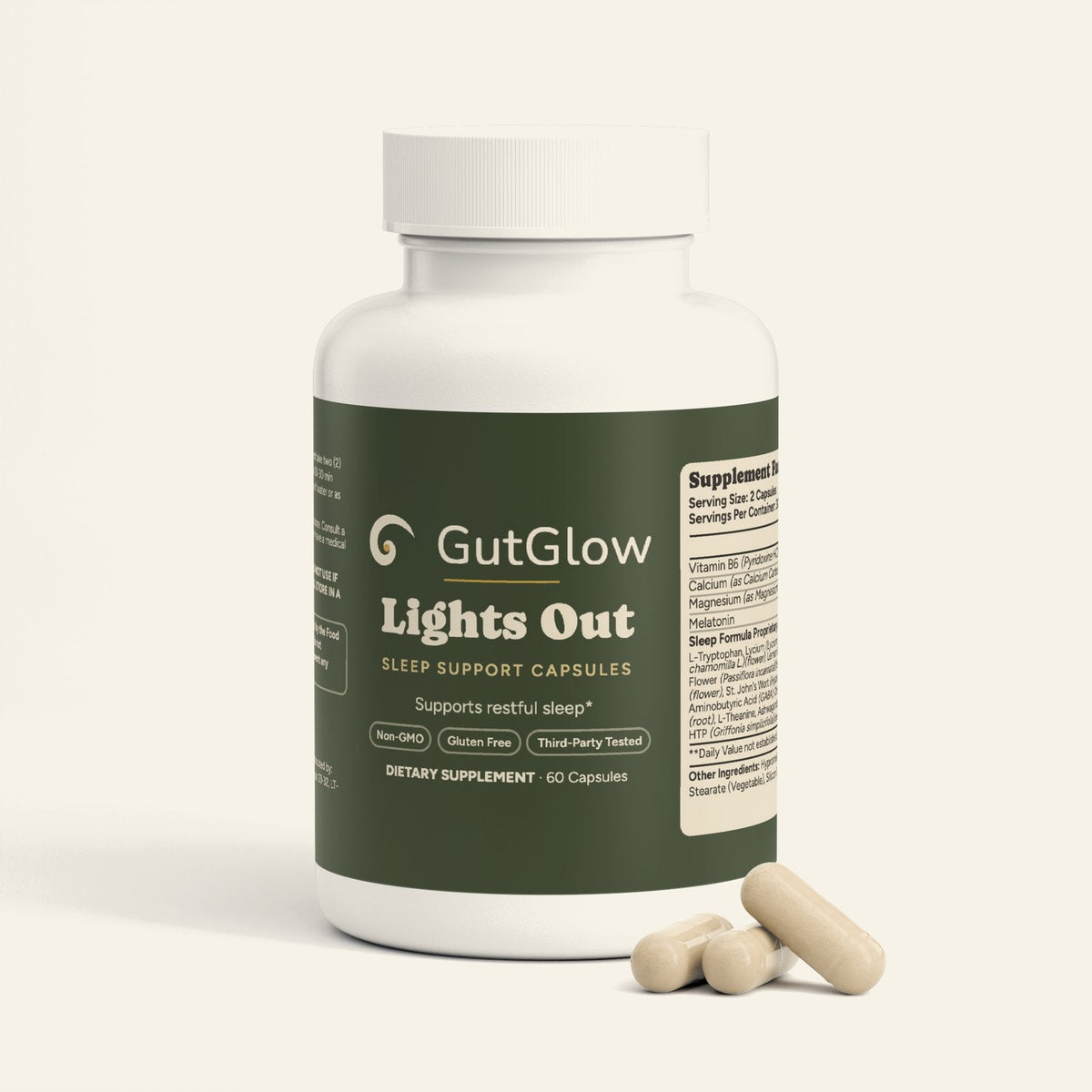 GutGlow Sleep Support - bottle with capsules