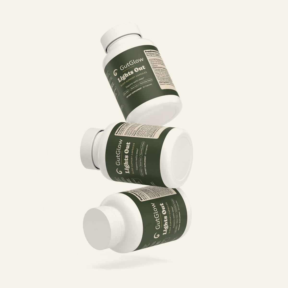 GutGlow Sleep Support - bottles in motion